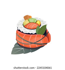 Vector chopsticks sushi roll. Japanese cuisine cuisine dishes. vector
