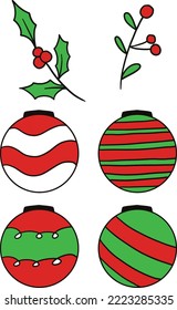 vector chrismas illustration full color for holiday decoration design