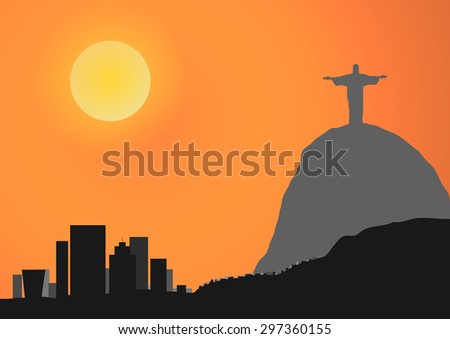 Vector : Christ the Redeemer vector background