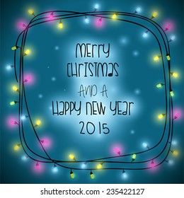 Vector Christamas Background with Christmas lights