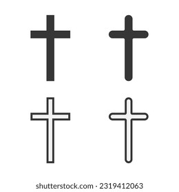 Vector christian cross icon logo vector illustration.