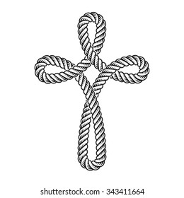 vector christian cross rope symbol