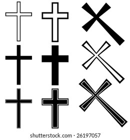 Vector christian crosses