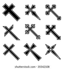 Vector christian crosses