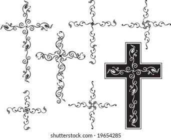 Vector Christian Crosses (it can be used in Tattoo, Mehandi, Printing, Vinyl Cutting)