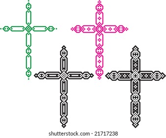 Vector Christian Crosses (it can be used in Tattoo, Mehandi, Printing, Vinyl Cutting)