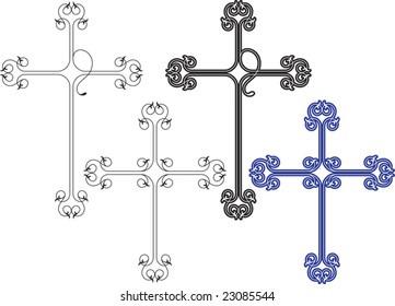 Vector Christian Crosses (it can be used in Tattoo, Mehandi, Printing, Vinyl Cutting)