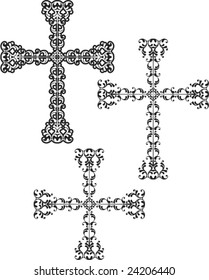 Vector Christian Crosses (it can be used in Tattoo, Mehandi, Printing, Vinyl Cutting)