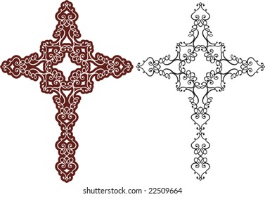 Vector Christian Crosses Ornamental