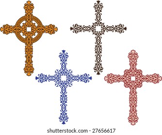 Cruces cristianas vectoriales ornamentales