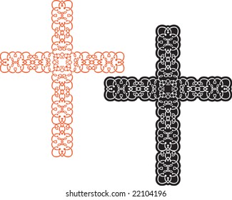 Vector Christian Crosses Ornamental (it can be used in Tattoo, Mehandi, Printing, Vinyl Cutting)