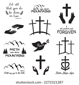 vector Christian elements, Christian quotes.