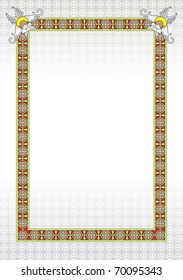 Vector Christian Frame With Ornament And Seraph