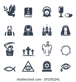 Vector Christian Religion Icons Set