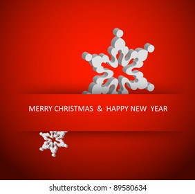 Vector christmas 3d snowflake