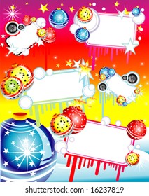 Vector Christmas 5 sticker sales page with fantasy and music elements.