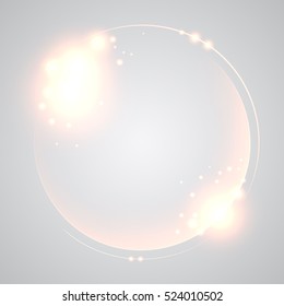 Vector christmas abstract bokeh background. Festive defocused lights. Glowing circle