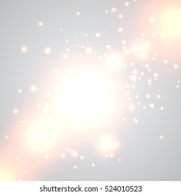Vector christmas abstract bokeh background. Festive defocused lights