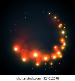 Vector christmas abstract bokeh background. Festive defocused lights