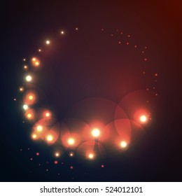 Vector christmas abstract bokeh background. Festive defocused lights