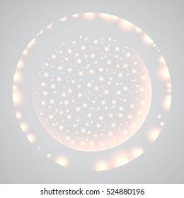 Vector christmas abstract bokeh background.  Festive defocused lights. Glowing circle