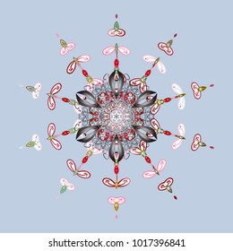 Vector christmas abstract colorful background with cute snowflake. Winter abstract background. Christmas background with snowflakes. Vector illustration.