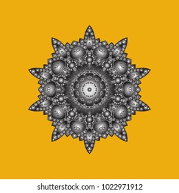 Vector christmas abstract colorful background with cute snowflake. Different snowflake collection vector, winter elements on a yellow, gray and brown colors.