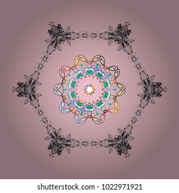 Vector christmas abstract colorful background with cute snowflake. Different snowflake collection vector, winter elements on a neutral, gray and white colors.