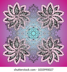 Vector christmas abstract colorful background with cute snowflake. Vector illustration. Christmas Snowflakes Background. Cute Pattern. .