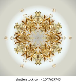 Vector christmas abstract colorful background with cute snowflake. Different snowflake collection vector, winter elements on a gray, neutral and brown colors.