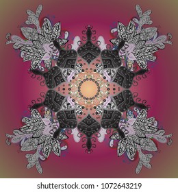 Vector christmas abstract colorful background with falling snowflake. Christmas vector pattern with holidays decorations.