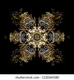 Vector christmas abstract colorful background with falling snowflake. Christmas vector pattern with holidays decorations.