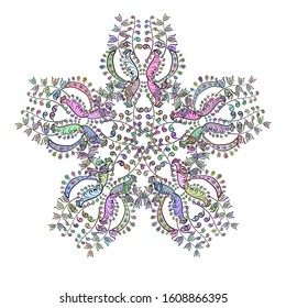 Vector christmas abstract colorful background with falling snowflake. Christmas background with snowflakes. Winter abstract background. Vector illustration.