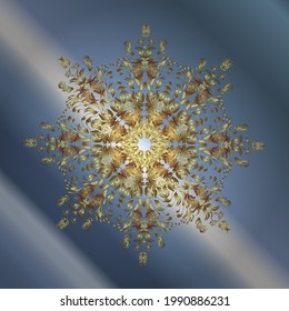 Vectora navidad abstracta colorida fondo con lindo copo de nieve. Diferentes vectores de colección de copos de nieve, elementos de invierno en colores dorados.