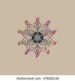 Vector christmas abstract colorful background with falling snowflake. Snowflakes Vector illustration. Decoration winter snow icons.
