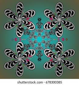 Vector christmas abstract colorful background with cute snowflake. Different snowflake collection vector, winter elements on a colorful background.
