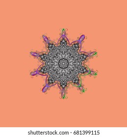 Vector christmas abstract colorful background with falling snowflake. Snowflakes Vector illustration. Decoration winter snow icons.