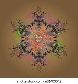 Vector christmas abstract colorful background with cute snowflake. Different snowflake collection vector, winter elements on a colorful background.