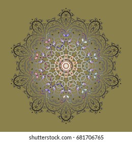 Vector christmas abstract colorful background with cute snowflake. Christmas background with snowflakes. Vector illustration. Winter abstract background.