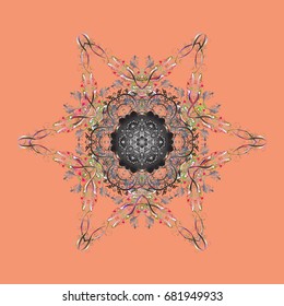 Vector christmas abstract colorful background with cute snowflake. Christmas background with snowflakes. Vector illustration. Winter abstract background.