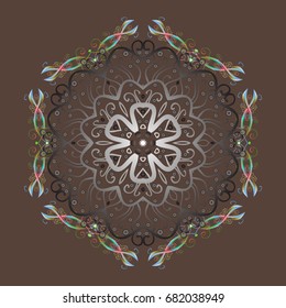 Vector christmas abstract colorful background with cute snowflake. Vector illustration. A colorful background with snowflakes.