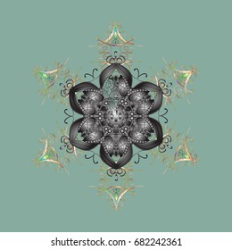 Vector christmas abstract colorful background with falling snowflake. Christmas vector pattern with holidays decorations.