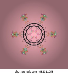 Vector christmas abstract colorful background with cute snowflake. Different snowflake collection vector, winter elements on a colorful background.