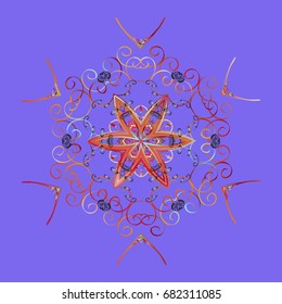 Vector christmas abstract colorful background with falling snowflake. Christmas vector pattern with holidays decorations.
