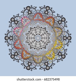 Vector christmas abstract colorful background with cute snowflake. Vector illustration. A colorful background with snowflakes.