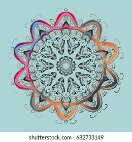 Vector christmas abstract colorful background with falling snowflake. Christmas vector pattern with holidays decorations.