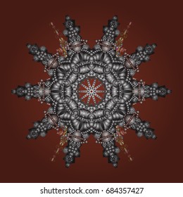 Vector christmas abstract colorful background with cute snowflake. Different snowflake collection vector, winter elements on a colorful background.