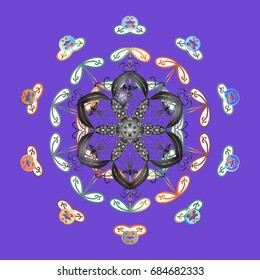 Vector christmas abstract colorful background with falling snowflake. 