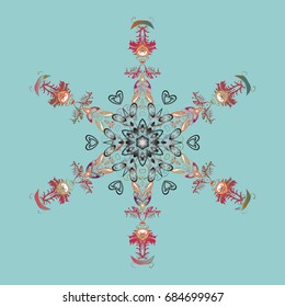 Vector christmas abstract colorful background with falling snowflake. 