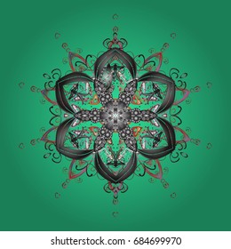 Vector christmas abstract colorful background with cute snowflake.